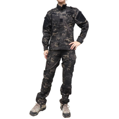 ARXY レディース 迷彩服 ぶかぶかしない! 細身 BDU 上下セット 【 マルチカムブラック S/M/L 】 サバゲー 装備 アーミー コスプレ ARXY レディース 迷彩服 ぶかぶかしない! 細身 BDU 上下セット 【 マルチカムブラック S/M/L 】 サバゲー 装備 アーミー コスプレ