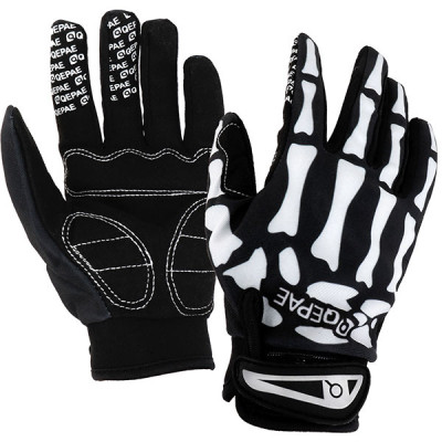 SHENKEL スケルトン グローブ 骨/スカル/ボーン 長指 手袋 男女兼用  自転車 アウトドア スポーツ Lサイズ (黒＋ホワイト) サバゲー サバイバルゲーム  