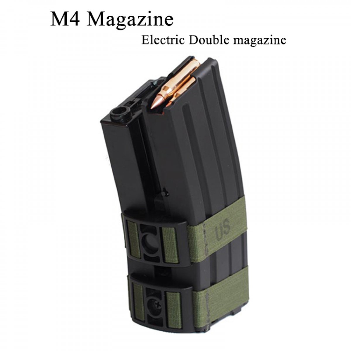 M4/M16用 エレクトリック ダブルマガジン 電動 巻上げ式 ダミーカート付　800連