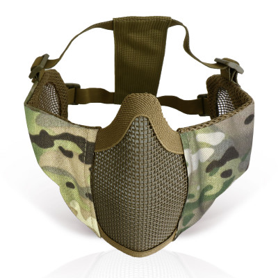 SHENKEL 耳まで保護 曇らない メッシュ マスク ハーフ フェイスガード フェイスマスク MC マルチカム マルチカモ
