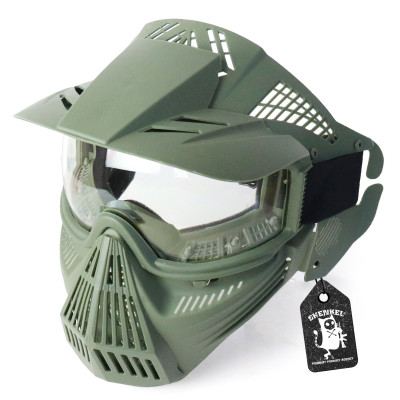 SHENKEL フルフェイス シューティングマスク ゴーグル ( OD オリーブドラブ ) フェイスガード サバゲー サバイバルゲーム コスプレ