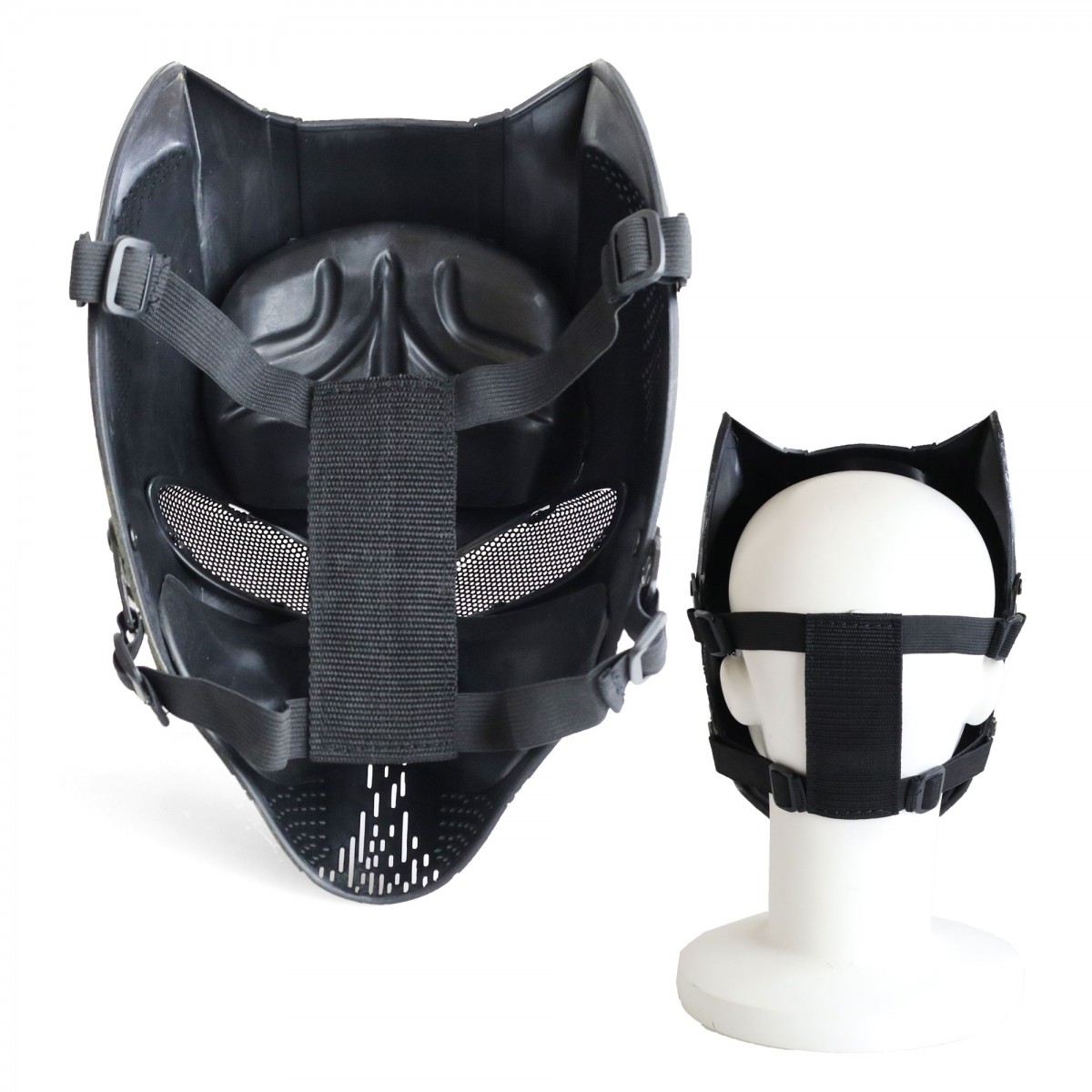 SHENKEL シェンケル 黒豹 フェイスマスク ( 黒/黒銀/黒金 ) コスプレ ハロウィン サバゲー サバイバルゲーム 装備