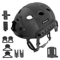 SHENKEL  PJタイプ タクティカルヘルメット【Lサイズ】 4点式あご紐ヘルメット (BK) レプリカ 米軍装備 サバゲー 