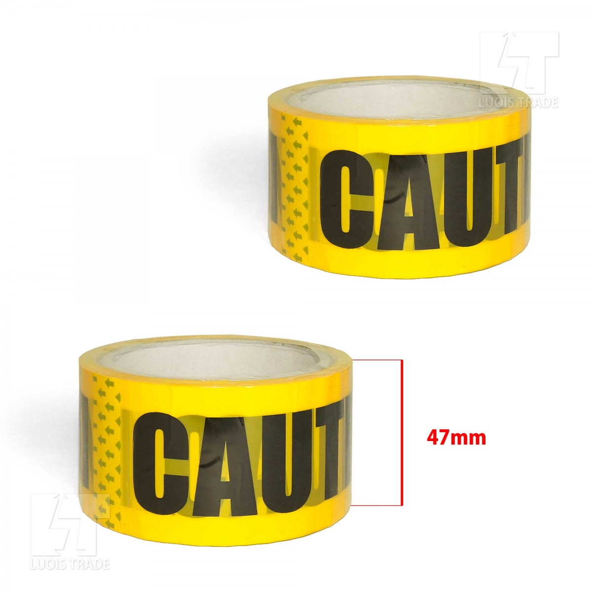 パッキングテープ バリケード テープ ( CAUTION ) 幅4.7cmＸ長さ25m 2巻セット フィルムテープ ライン用テープ 梱包 表示 安全 