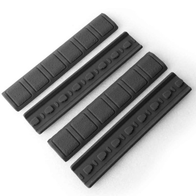 KYMDタイプ　ソフトレイルカバー レイルアタッチメント B スクエア ラバー製 4枚セット (BK) ハンドガードカバー 