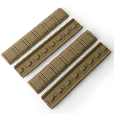 KYMDタイプ　ソフトレイルカバー レイルアタッチメント B スクエア ラバー製 4枚セット (TAN) ハンドガードカバー 