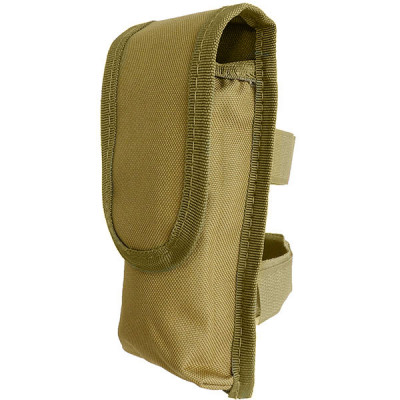 SHENKEL バッテリーポーチ ラージバッテリー収納可 (タン) ★ハンドガードやストックに装着可★ 電池ポーチ 予備バッテリー 携帯ポーチ ストック ストックバッテリーポーチ ハンドガード