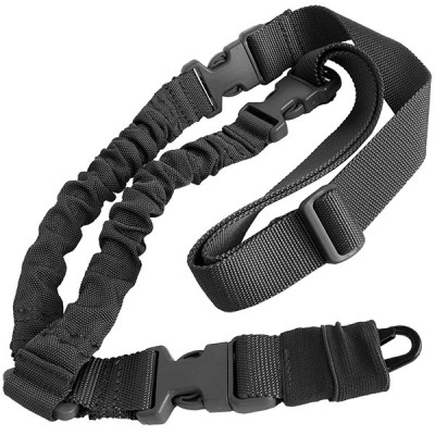 SHENKEL ワンポイント バンジースリング シングル (BK ブラック) CQB 強化スリング スリングベルト ライフル 銃 ストラップ