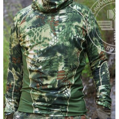 SHENKEL 迷彩 タクティカル Tシャツ 長袖 (スパンデックス+ドライメッシュ) 吸汗速乾 通気性 ストレッチ ドライ メンズ 男性用 【 マンドレイク 】サバゲー サバイバルゲーム 服 インナー