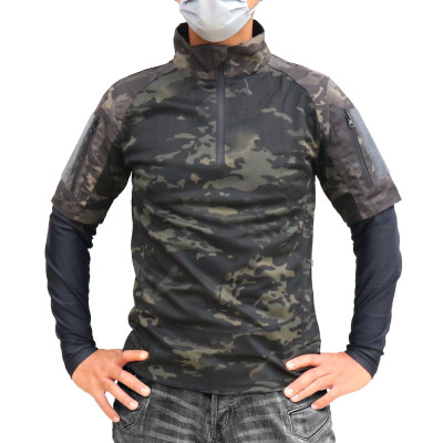 速乾 ドライメッシュ 半袖 コンバットシャツ M/L (マルチカムブラック) CRYEタイプ タクティカル Tシャツ ゴルフ ウェア 戦闘服 サバゲー装備 サバイバルゲーム メンズ ミリタリーシャツ 春 夏 秋 速乾 ドライメッシュ 半袖 コンバットシャツ M/L (マルチカムブラック) CRYEタイプ タクティカル Tシャツ ゴルフ ウェア 戦闘服 サバゲー装備 サバイバルゲーム メンズ ミリタリーシャツ 春 夏 秋