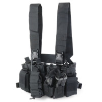 SHENKEL 軽量 コンパクト D-3タイプ チェストリグ ライトウェイト ( BK  ブラック  ) 軽装備 サバゲー サバイバルゲーム ベスト