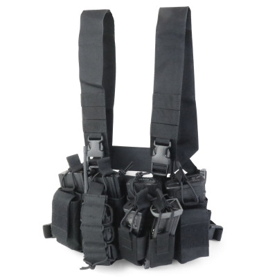 SHENKEL 軽量 コンパクト D-3タイプ チェストリグ ライトウェイト ( BK  ブラック  ) 軽装備 サバゲー サバイバルゲーム ベスト