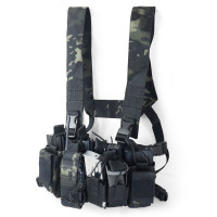 SHENKEL 軽量 コンパクト D-3タイプ チェストリグ ライトウェイト (mcbマルチカムブラック  ) 軽装備 サバゲー サバイバルゲーム ベスト