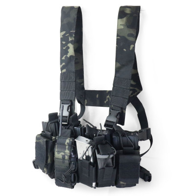 SHENKEL 軽量 コンパクト D-3タイプ チェストリグ ライトウェイト (mcbマルチカムブラック  ) 軽装備 サバゲー サバイバルゲーム ベスト