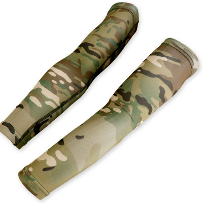 SHENKEL クール ストレッチ アームカバー アームスリープ 迷彩  (マルチカム) 日焼け 紫外線 UV対策 冷感 アウトドア スポーツ バイク 自転車 ゴルフ 登山 釣り サバゲー サバイバルゲーム 通勤 運転  フリーサイズ 男女兼用